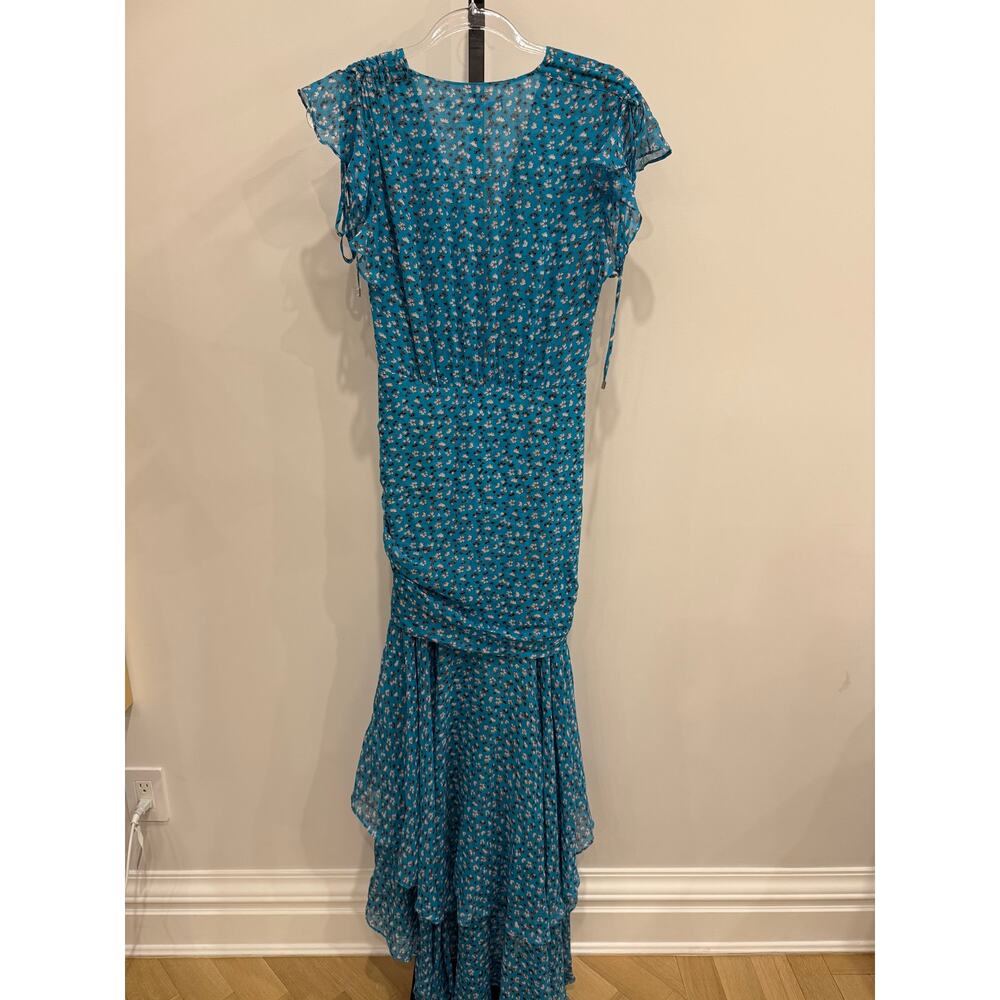 Veronica Beard Samara Floral Print Silk Ruched Maxi Dress  - US 2 - Picture 8 of 8